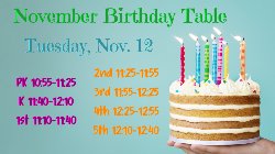 November Birthday Table